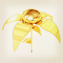 Image showing Gold flower. 3D illustration. Vintage style.