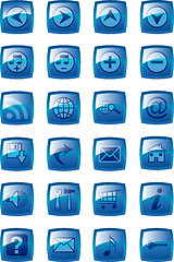 Image showing Vector illustration of glossy multimedia icon set