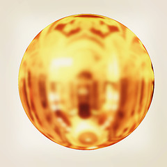 Image showing Gold Ball 3d render . 3D illustration. Vintage style.