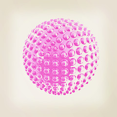 Image showing Abstract glossy sphere with pimples . 3D illustration. Vintage s