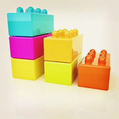 Image showing Building blocks efficiency concept on white . 3D illustration. V