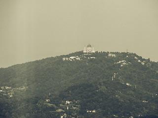 Image showing Basilica di Superga in Turin vintage desaturated