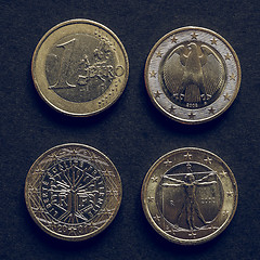 Image showing Vintage Euro coins of many countries