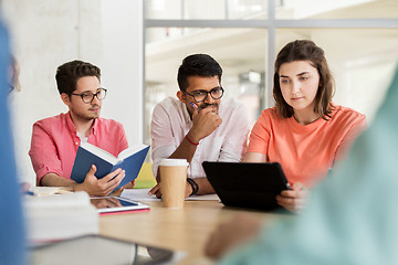 Image showing group of high school students with tablet pc