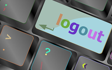 Image showing Computer keyboard key log out, business concept vector illustration vector keyboard key. keyboard button. Vector illustration