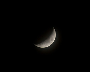 Image showing Waxing Crescent Moon in Mist