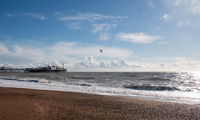 Image showing Brighton Pier and Clouds