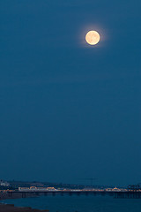 Image showing Supermoon over Brighton