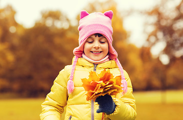 Image showing happy beautiful little girl portrait outdoors