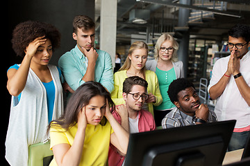 Image showing international students with computers at library