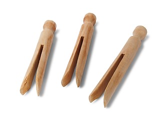 Image showing Wooden cloth pegs