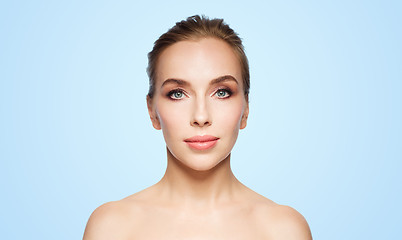 Image showing beautiful young woman face over white background