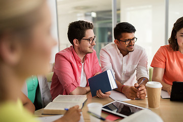 Image showing group of high school students with tablet pc