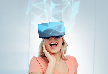 Image showing woman in virtual reality headset or 3d glasses