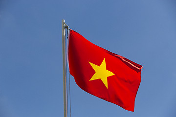 Image showing National flag of Vietnam on a flagpole