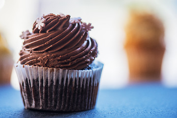 Image showing Chocolate cupcakes desert