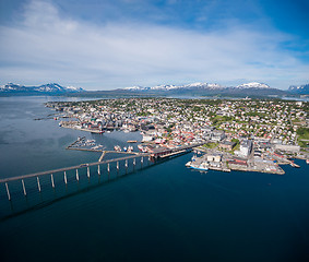 Image showing Bridge of city Tromso, Norway