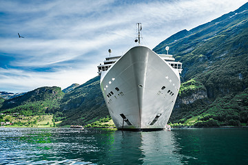 Image showing Cruise Liners On Geiranger fjord, Norway