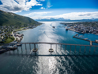 Image showing Bridge of city Tromso, Norway