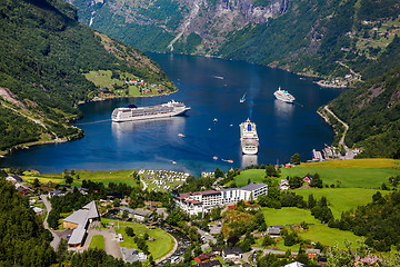 Image showing Geiranger fjord, Norway.