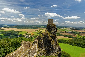 Image showing Ruins of medieval gothic castle Trosky