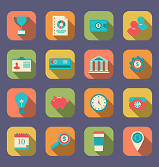 Image showing Flat icons of web design objects, business, office and marketing