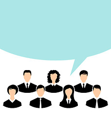 Image showing Unity of business people team with speech bubble