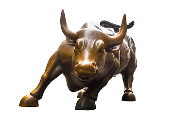 Image showing Charging Bull isolated on white background.