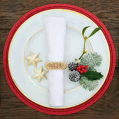 Image showing Christmas Decorative Plate Setting