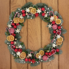 Image showing Christmas Wreath Welcome Symbol