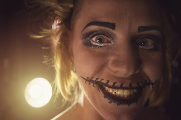 Image showing Horrible girl with scary mouth and eyes