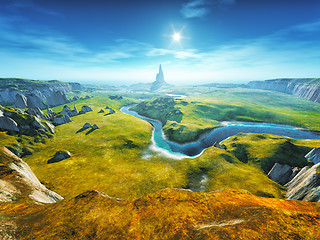 Image showing a colorful fantasy landscape