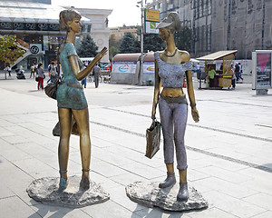 Image showing Two Girls Sculpture Skopje