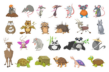 Image showing Vector set of animals illustrations.