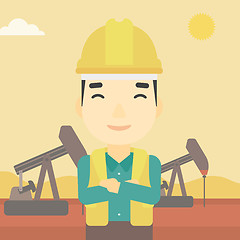 Image showing Cnfident oil worker vector illustration.