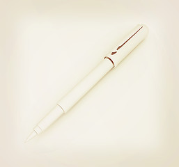 Image showing Metall corporate pen design . 3D illustration. Vintage style.