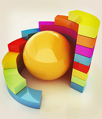 Image showing Abstract colorful structure with ball in the center . 3D illustr