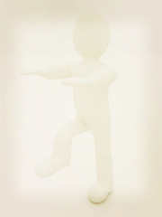 Image showing 3d personage on white background. Starting series: stretching be