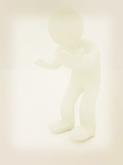 Image showing 3d man isolated on white. Series: human emotions - bewilderment 