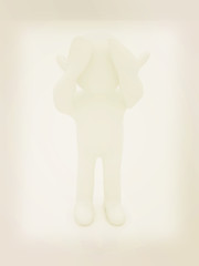 Image showing 3d personage with hands on face on white background. Series: hum