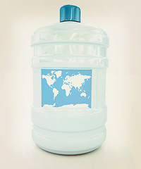 Image showing ocean bottle . 3D illustration. Vintage style.