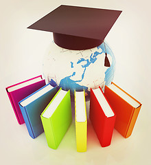 Image showing Global Education . 3D illustration. Vintage style.