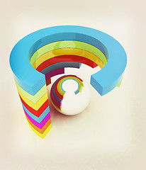 Image showing Abstract colorful structure with ball in the center . 3D illustr