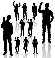 Image showing Business Man Silhouettes