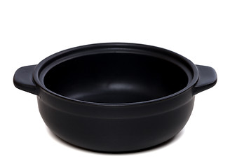 Image showing Open black pot for stove