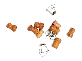 Image showing Corks from champagne wine and muselets