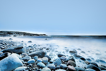 Image showing Water and rolling stones