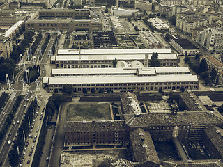 Image showing Aerial view of Turin vintage desaturated