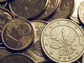 Image showing Vintage Euro coins background