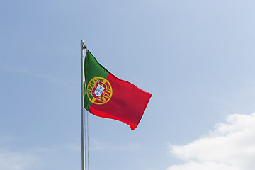 Image showing National flag of Portugal on a flagpole